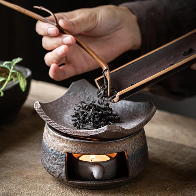 Ceramic Aromatherapy Stove Essential Oil Burner Handmade Zen Incense Burner Kit Candle Wax Melts Warmer Zen Santo Diffuser for Home Fragrance, Meditation, Relaxation & Bedroom