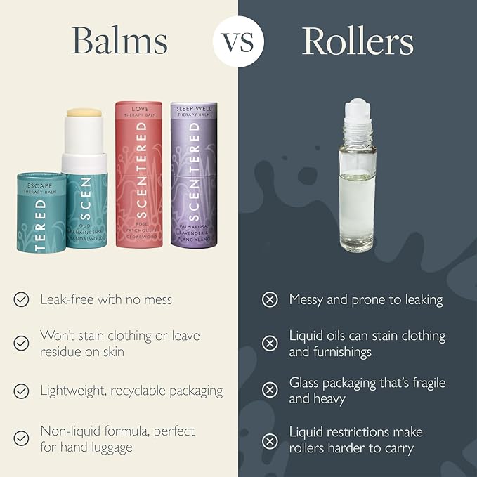 Scentered Aromatherapy Balm Gift Set - Be Kind to Yourself (Pack of 3) - Sleep Well, Escape, Love - Lavender, Cedarwood, Ylang Ylang Essential Oils - Relaxing Gifts for Women