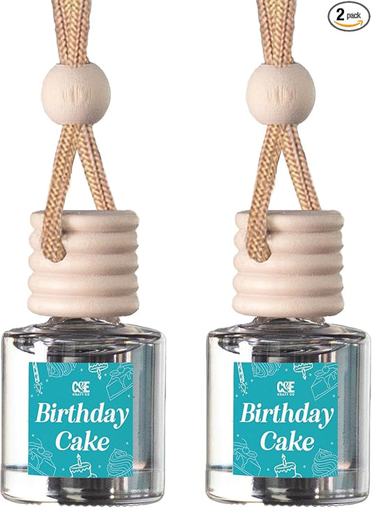 CANDECraftCo Car Air Hanging Fragrance Oil, Car Auto Freshener for Essential Oils, Scents Fragrance Aromatherapy Automobile Diffuser, Long Lasting (Birthday Cake)