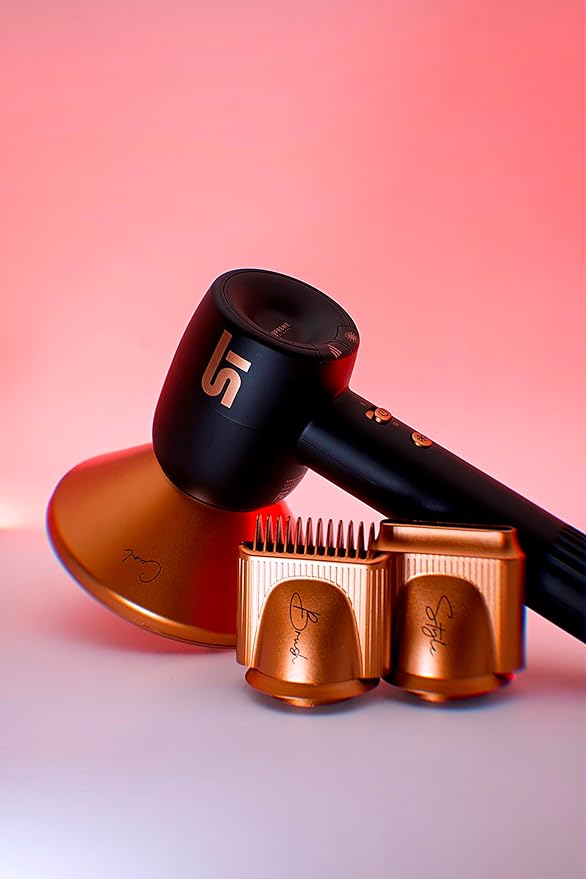 Supreme Trimmer Hair Dryer Negative Ion 110,000 RPM | Fast Drying & Low Noise Blow Dryer 1400W Brushless Motor | Magnetic Attachments, 3 Heat & 3 Speed Settings + Cool Shot | SHD347 Black