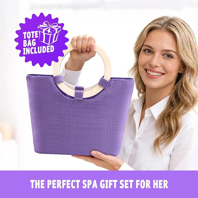 Spa Luxetique Bath Sets for Women Gifts - 10 Pcs Lavender Spa Kit, Self Care Kit for Her, Birthday, Anniversary, Holiday, Mother's Day Gifts for Her, Mother, Girlfriends, Wife