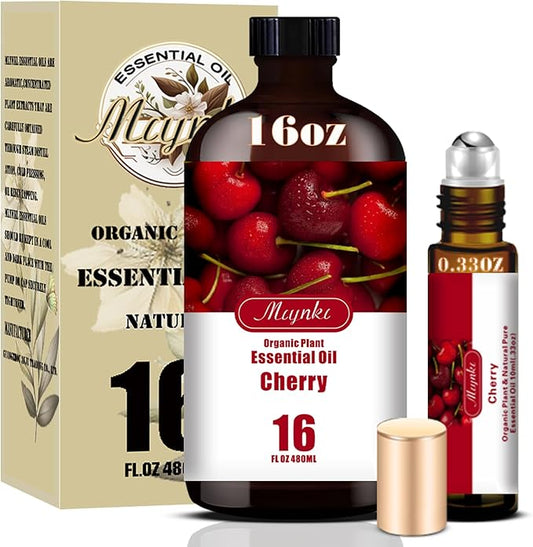 Cherry Essential Oil – MLYNKL Cherry Oils 16.33 fl oz for Diffusers, Humidifiers, Massage, DIY Candles, Soap, Cleaning, Home, Yoga, Office, Gifts - 490 ml