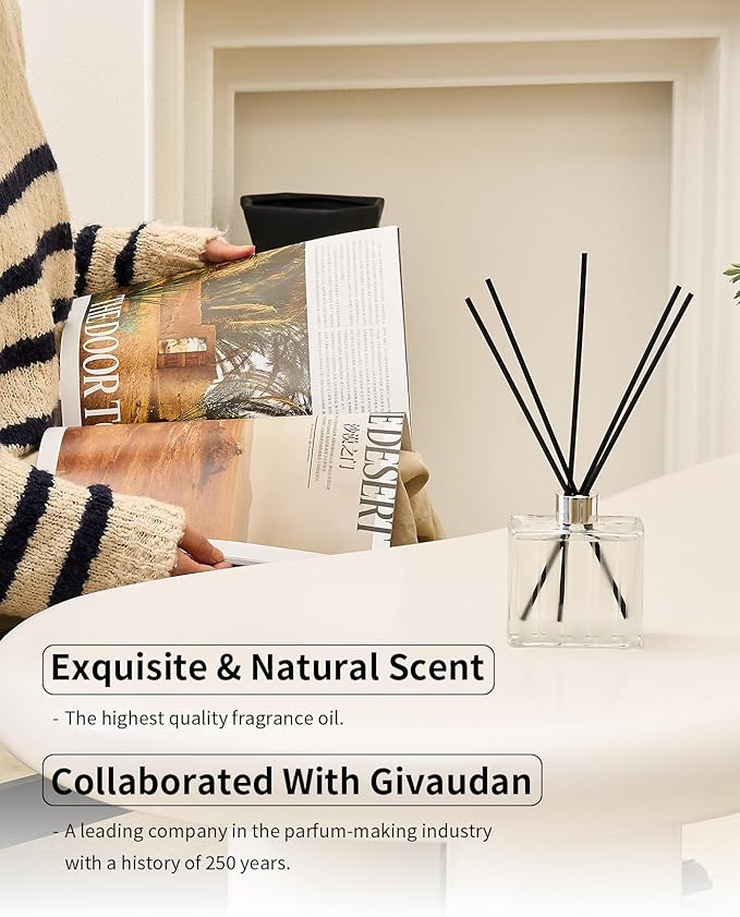 M&SENSE Eucalyptus & Spearmint Reed Diffuser Set - 7.04 fl oz with Sticks, Rich Fragrance & Refreshing Non-Toxic Scent for Home Bathroom Office Study Other Workspaces Needing Focus, Gifts for Women
