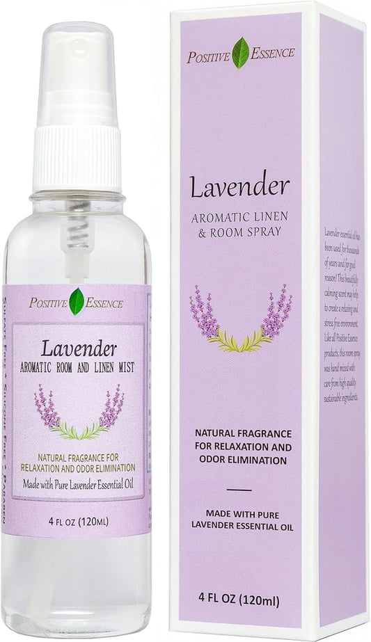 Lavender Room and Pillow Spray, Natural Aromatherapy Sleep Spray with Lavender Essential Oil for Relaxation, Fabric & Bedding Mist, Non-Aerosol Odor Neutralizer