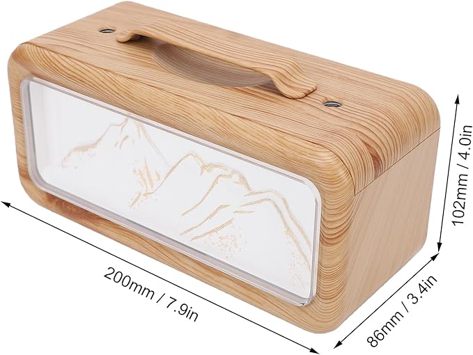 600ml Essential Oil Diffuser, Dual Spray Mountain Aromatherapy Diffuser Cool Mist Humidifier with Light, Essential Oil Scent for Home Bedroom (Dark Wood Grain)