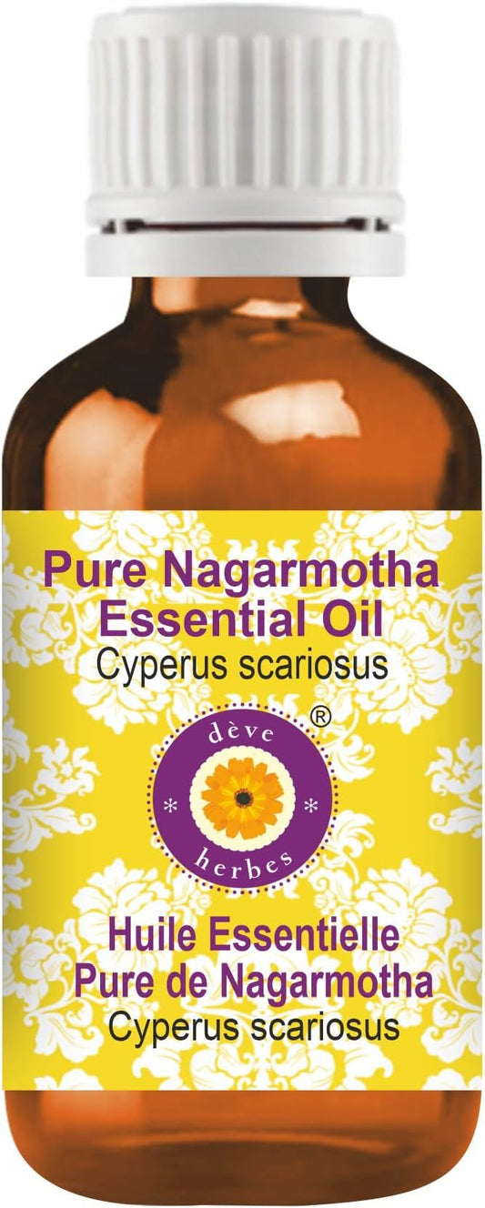 Deve Herbes Pure Nagarmotha Essential Oil (Cyperus scariosus) Steam Distilled 2ml (0.06 oz)
