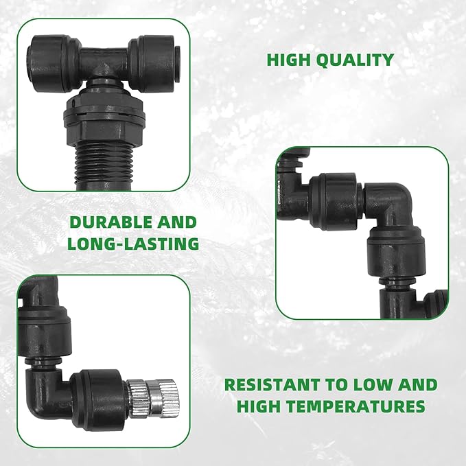 2 Pack Reptile Mister Nozzles, 1/4'' Reptile Misting Nozzles, Adjustable Reptile Fogger Fine Mist Nozzles for Full Water Coverage, Replacement Micro Spray Nozzles for Reptile Terrarium Tank