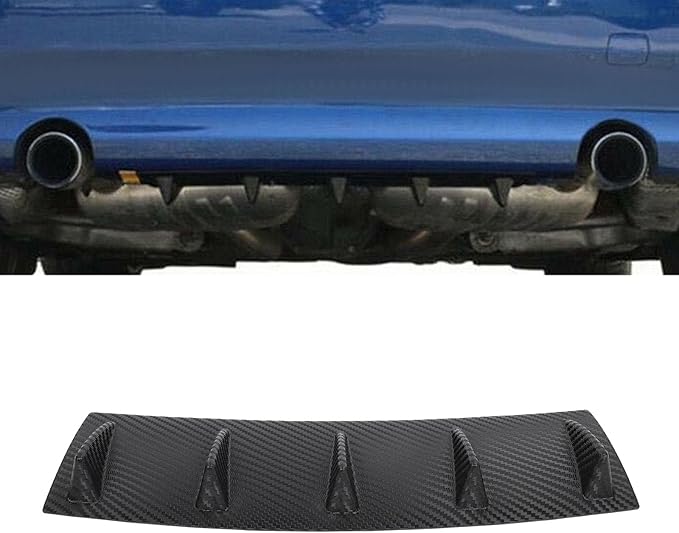 SCITOO Rear Bumper Lip 23" x 6" Universal Carbon Look Spoiler 5 Shark Fin Style Rear Lower Bumper Lip Diffuser