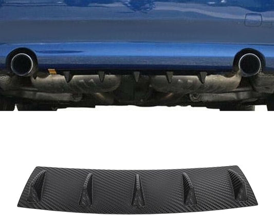 SCITOO Rear Bumper Lip 23" x 6" Universal Carbon Look Spoiler 5 Shark Fin Style Rear Lower Bumper Lip Diffuser