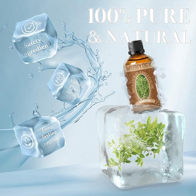 Thyme Essential Oil 100ML - 100% Pure and Natural Therapeutic Grade Oils for Aromatherapy Diffuser - 3.4 Fl Oz/Thyme