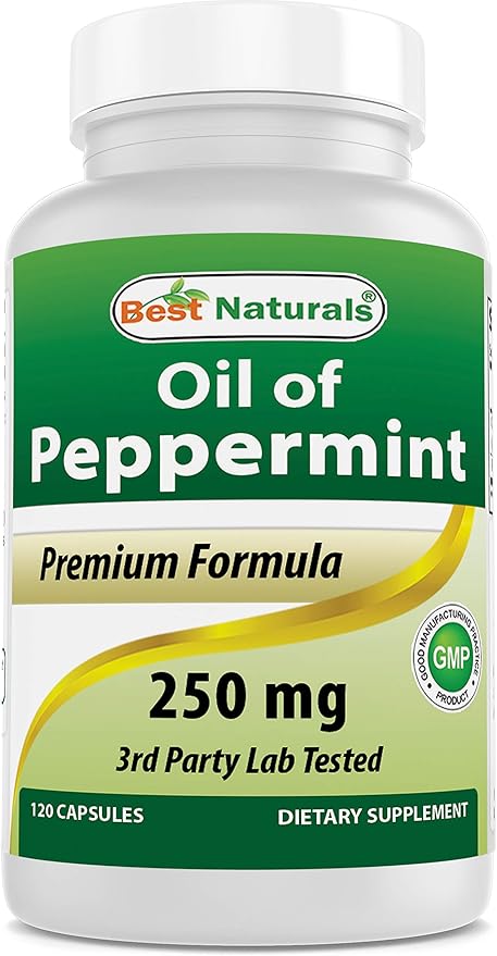 Best Naturals Peppermint Oil Bowel Soothing Dietary Supplement, 250 mg, 120 Count