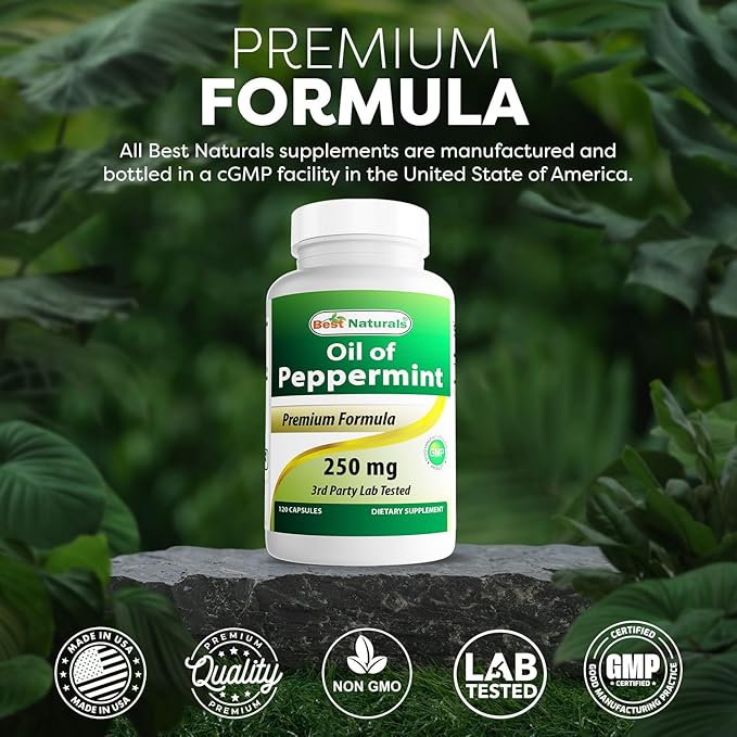 Best Naturals Peppermint Oil 250 mg 120 Capsules (120 Count (Pack of 2))