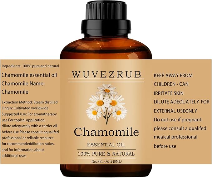 Chamomile Essential Oils 240ML, 100% Pure and Natural Essential Oil for Aromatherapy Diffuser - 8 Fl Oz/Chamomile