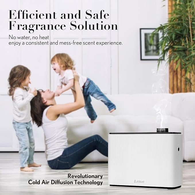 JCLOUD Smart Scent Air Machine 1000ML, Hotel Scent Diffuser Cover Up to 4500 Sq. Ft., White & Luminous White Dew Diffusers Oil 500ML - Inspired by The Westin Hotel Scent
