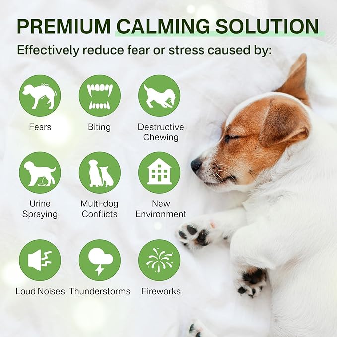 puyrzoe Dog Calming Diffuser with Timing Functions, 3-in-1 Dog Anxiety Relief Diffuser Kit, 120-Day Anxiety Relief, Stress Relaxation Pheromones Calming for All Dogs (1 Diffusers + 2 Refills)