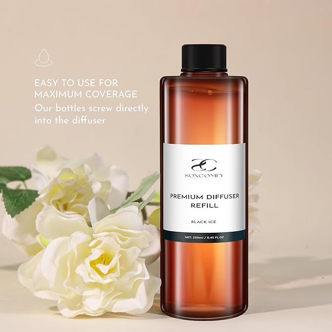 Diffuser Oil Luxury Essential Oils for Diffuser Refill & Air Freshener,Long-Lasting Natural Home Fragrance and Hotel Scent for Diffusers - 8.45 Fl.oz(250ml), Black ICE