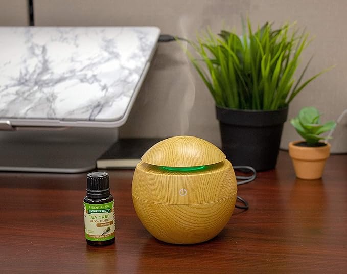 Nature's Truth Ultra-Sonic Aromatherapy Elegant Wood-Look Diffuser w/USB Adapter