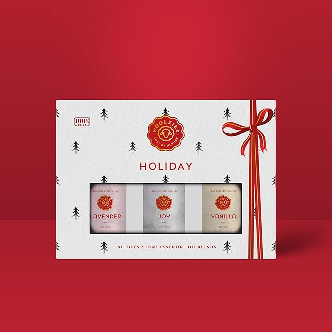 Holiday Essential Oil Set | Seasonal Essential Oils & Blends | Aromatherapy for Winter & Christmas | Perfect for Diffusers, Relaxation, and Holiday Gifts (3 Pack, Holiday White)