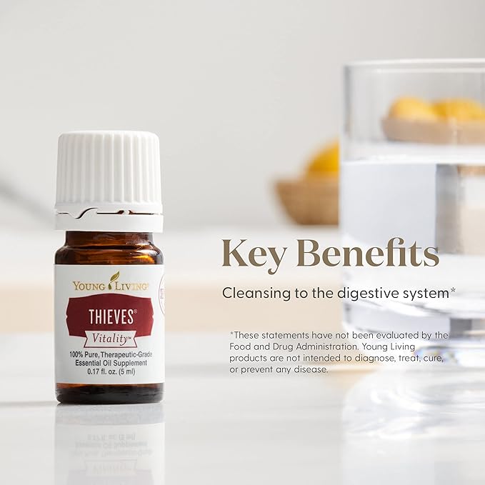 Young Living Essential Oil Blend | Refreshing & Soothing Aroma | 100% Pure Essential Oil for Home, Work, & Personal Use | Thieves Vitality | 5 ml