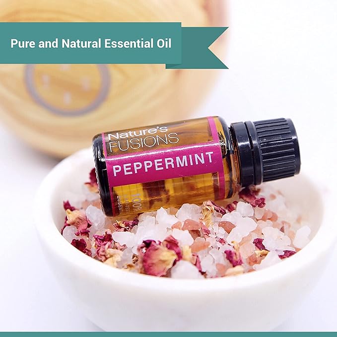 Nature's Fusions Peppermint (Supreme), 100% Pure and Natural Essential Oils, Undiluted, Therapeutic Grade for Aromatherapy and Topical Use, .5 Fl Oz (Pack of 1) (15 mL)
