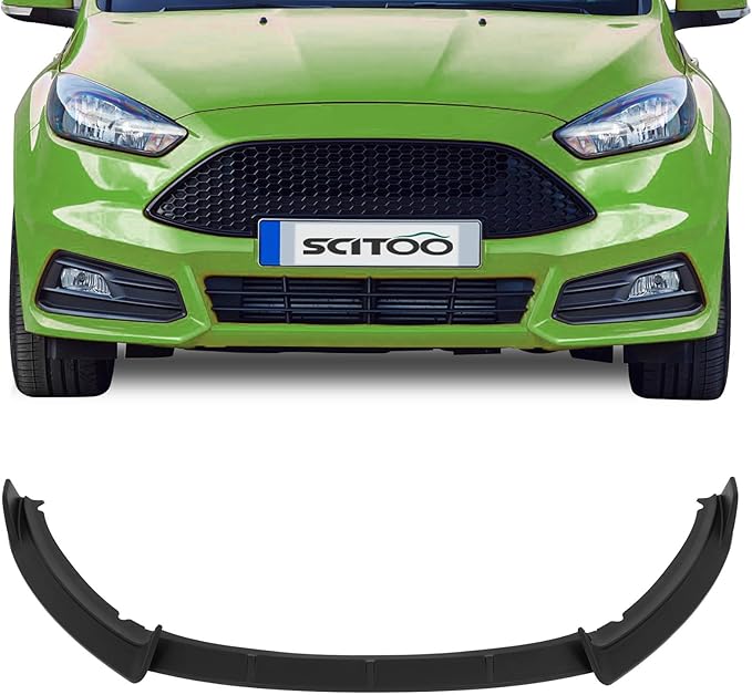 SCITOO Matte Black Front Bumper Lip Fits for 2013-2014 for Ford Focus ST PP Front Lip Spoiler