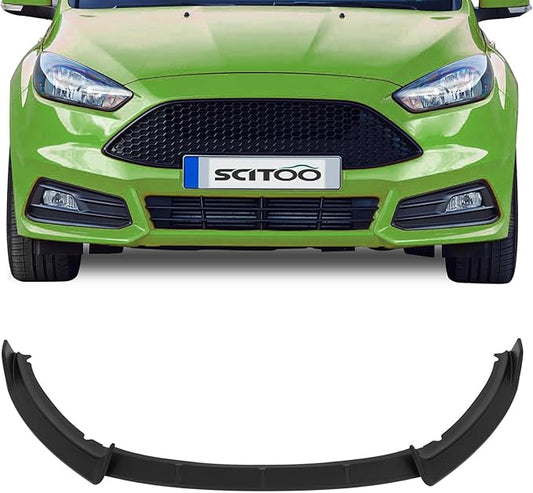 SCITOO Matte Black Front Bumper Lip Fits for 2013-2014 for Ford Focus ST PP Front Lip Spoiler