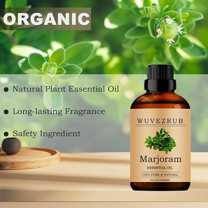 Marjoram Essential Oils 60ML, 100% Pure and Natural Essential Oil for Aromatherapy Diffuser - 2 Fl Oz/Marjoram