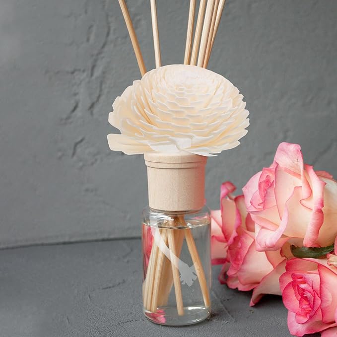 2pcs Aroma Diffuser Flower Replacement with Cotton Wick, Small Artificial Fragrance Flowers for Essential Oil Diffusers, Home and Car Aromatherapy Decor
