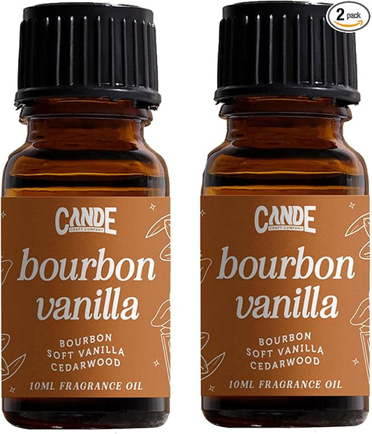 CANDECraftCo Premium Fragrance Oil – Diffuser Oils Fragrances Scented for Home, Candle Soap Making Supplies, Aromatherapy Blends for House (0.34 Fl Oz) (2-Pack, Bourbon Vanilla)