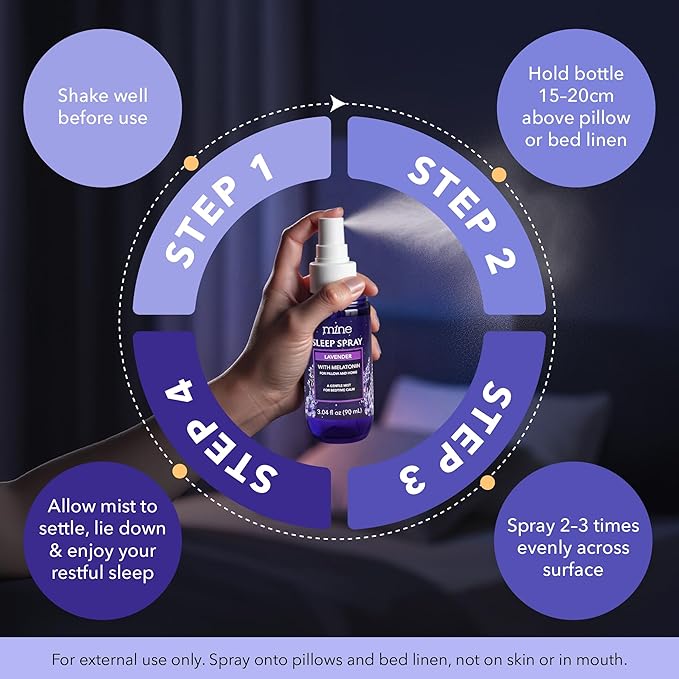 Lavender Sleep Spray with Melatonin - Relaxing Gifts for Teen Girls and Women – Natural Pillow Mist for Sleep, Calming Bed Spray for Adults, Gifts for Mom