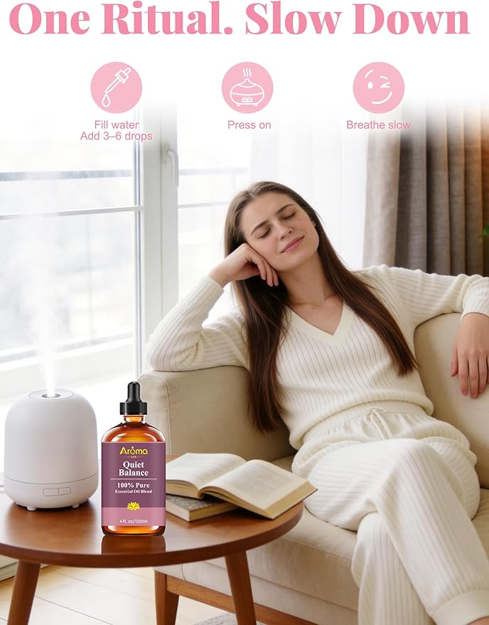 Quiet Balance — A 100% Pure Essential Oil Blend Grounded Woods-and-Resin Blend that Helps Your Space Feel Still, Centered, and Quietly Calm