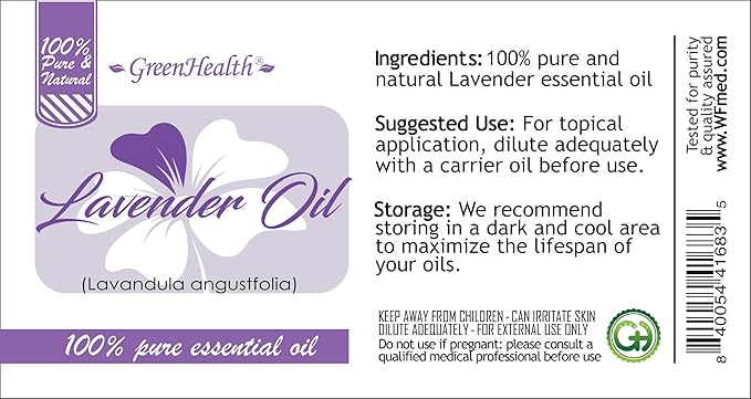 Lavender (Bulgarian) Essential Oil - 128 fl oz (1 Gallon) Plastic Bottle w/Cap - 100% Pure Essential Oil by GreenHealth