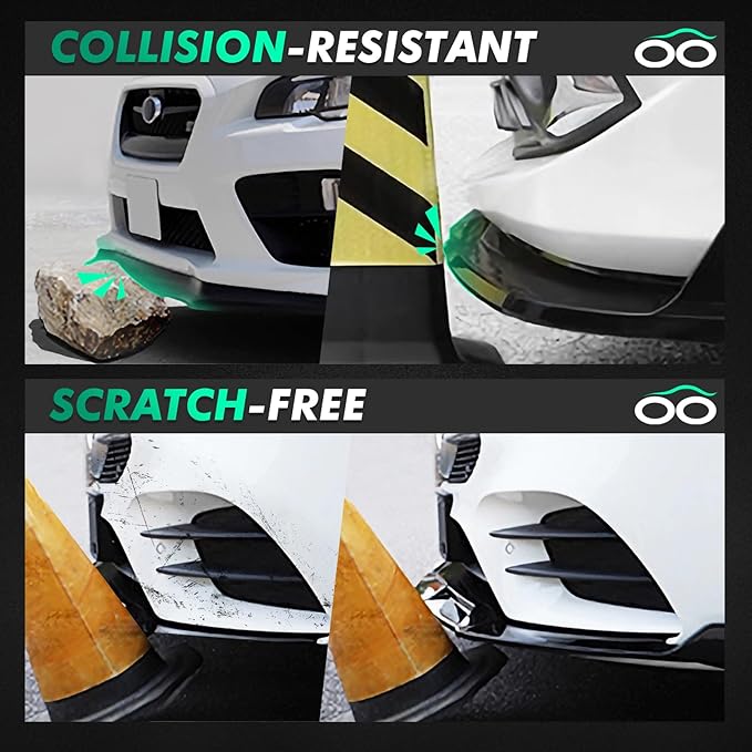 SCITOO 3pcs Glossy Black PP Front Bumper Body Kit Spoiler Chin Spoiler Front Bumper Lip Fit for 2019-2020 for Honda Civic