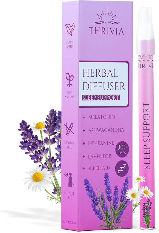 Melatonin Diffuser Pen – Nicotine Free Herbal Sleep Aid with Lavender & Ashwagandha | Aromatherapy Pen for Anxiety Relief & Relaxation | Natural Melatonin Inhaler