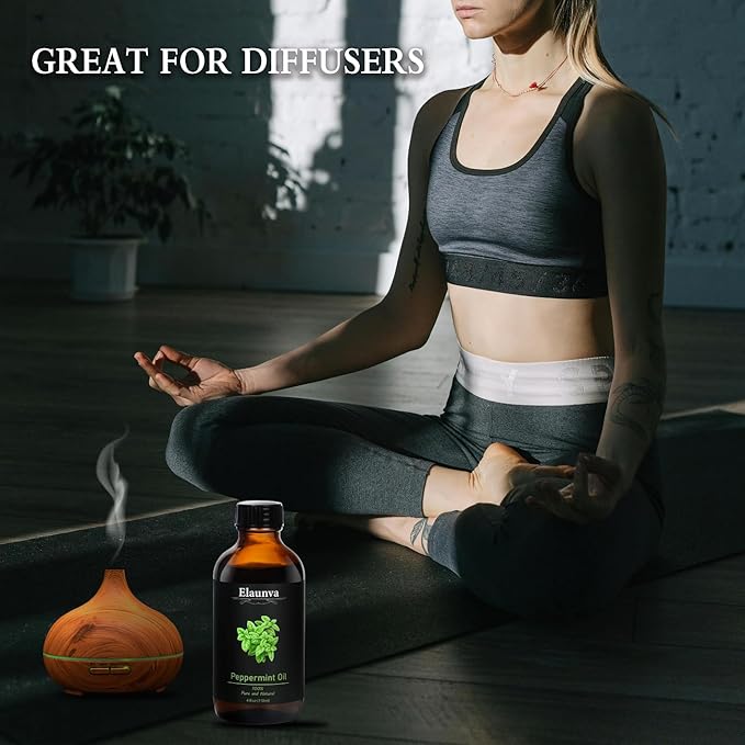 Peppermint Essential Oil, 4Fl.Oz (118ML) 100% Pure&Natural Oils for Aromatherapy Diffusers, Humidifiers,DIY Candle and Soap Making, Gift,Plant Scent,Spring Gifts(Peppermint)