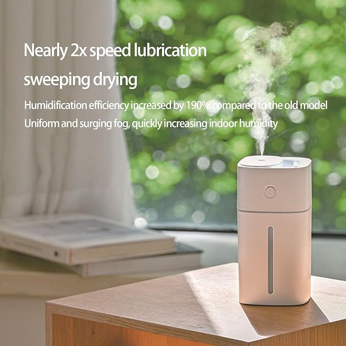 Portable Cordless Car Humidifier with Led Light and Usb C Rechargeable Design for Home Travel Use Portable Diffuser Rechargeable