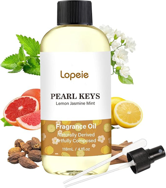 Lopeie Ritzy Luxury Hotel Diffuser Oil – Lemon Jasmine Mint for Ultrasonic & Waterless Diffusers – Long-Lasting Essential Oil, Air Freshener & Room Spray, 4.1 Fl Oz