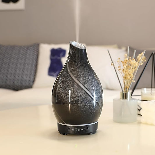 INRORANS Star River Aromatherapy Diffuser - 160ml Ultrasonic Essential Oil Diffuser with 7-Color LED Night Light, Cool Mist Humidifier, Intermittent Mode & Auto Shut-Off for Home, Gift