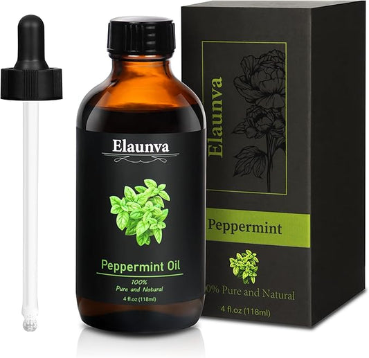 Peppermint Essential Oil, 4Fl.Oz (118ML) 100% Pure&Natural Oils for Aromatherapy Diffusers, Humidifiers,DIY Candle and Soap Making, Gift,Plant Scent,Spring Gifts(Peppermint)