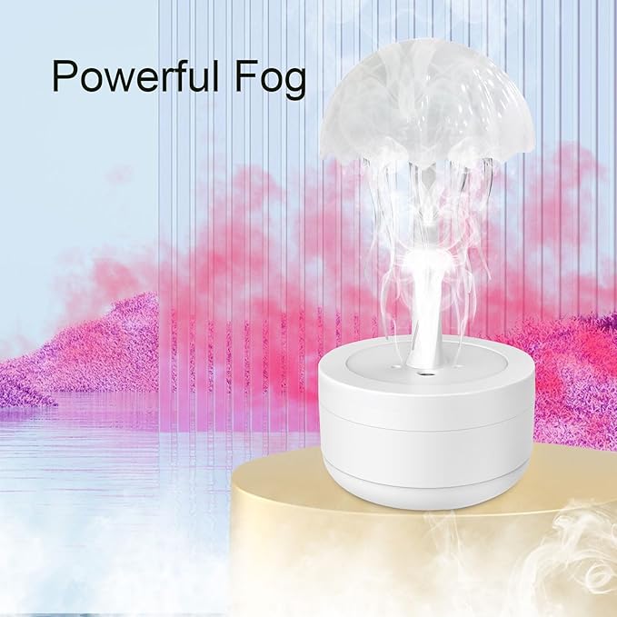 Humidifiers for Bedroom Home - Jellyfish Humidifier,300ml Essential Oil Diffuser with LED Color Night Light, Rotating Essential Oil Diffuser for Bedroom Office Hotel