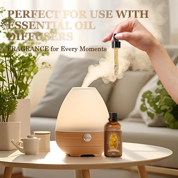 Lemon Essential Oil 100ML - 100% Pure and Natural Therapeutic Grade Oils for Aromatherapy Diffuser - 3.4 Fl Oz/Lemon
