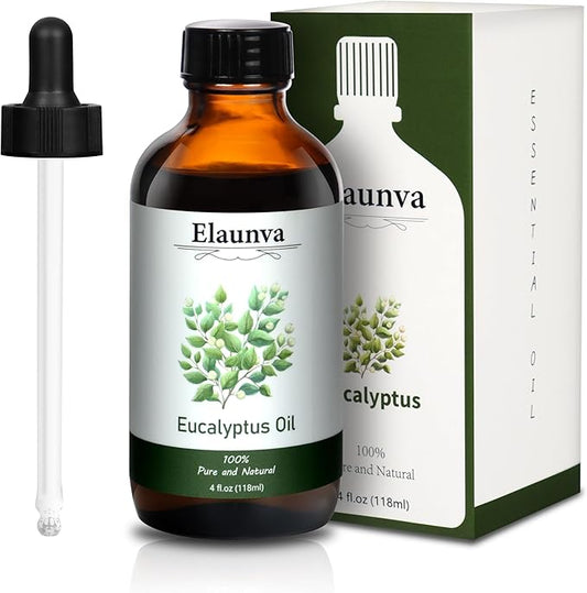 Eucalyptus Essential Oil, 4Fl.Oz (118ML) 100% Pure&Natural Oils for Aromatherapy Diffusers, Humidifiers,DIY Candle and Soap Making, Gift,Plant Scent,Christmas Gifts,(Eucalyptus)