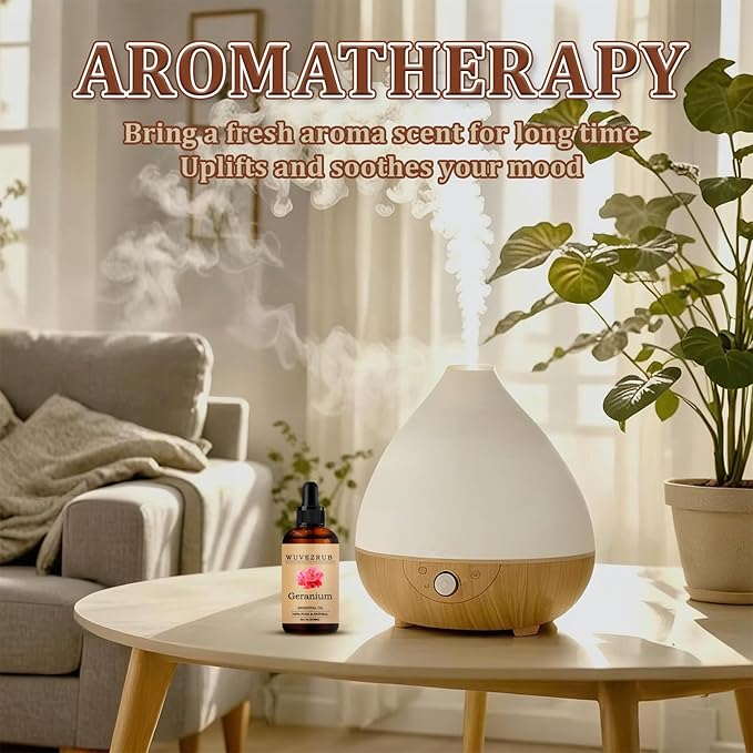 Geranium Essential Oil 30ML - 100% Pure and Natural Oils for Aromatherapy Diffuser - 1 Fl Oz/Geranium