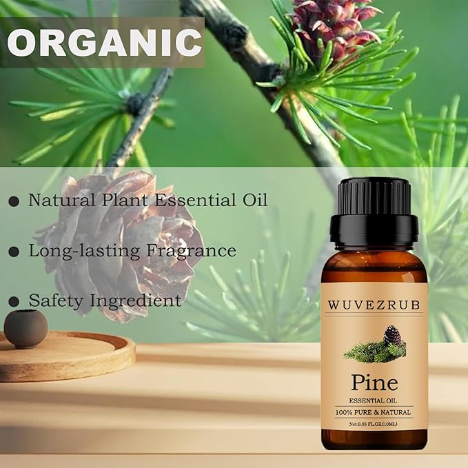 Pine Essential Oil 10ML, 100% Pure and Natural - Aromatherapy Diffuser - 0.33 Fl Oz