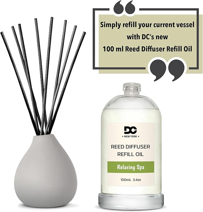 Daniella's Candles Relaxing Spa Reed Diffuser Refill Oil, 3.4oz/100ml, Premium Fragrance Oil, Home Fragrance, Long Lasting, Oil for Reed Diffuser