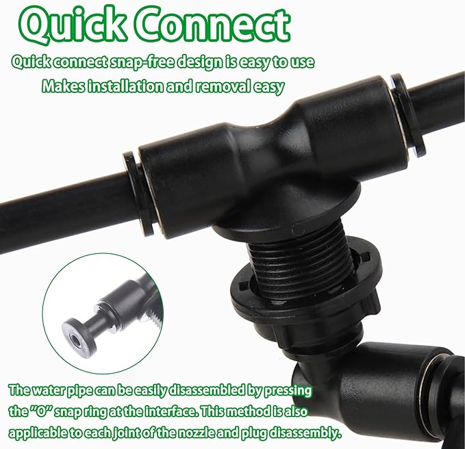 2-Pack Reptile Mister Nozzles - 1/4'' Reptile Fogger Fine Mist Nozzles for Terrarium, Paludarium, Vivarium, Plants, Amphibians, Tank