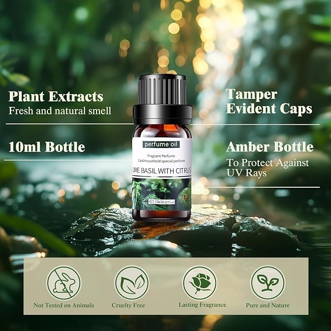24 Pcs Essential Oil Set for Diffuser 10ml Each Fragrance Oil for Candle Making, Soap Making, Aromatherapy, Humidifiers (Fresh)