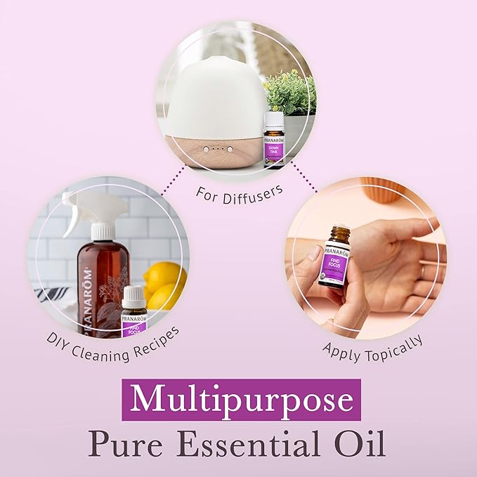 Pranarom - Unplug Wellness Essential Oil Kit (3-Pack of 5ml) - Digital Detox, Down Time, and Find & Focus Essential Oils - 100% Pure Essential Oil | USDA and ECOCERT Certified Organic