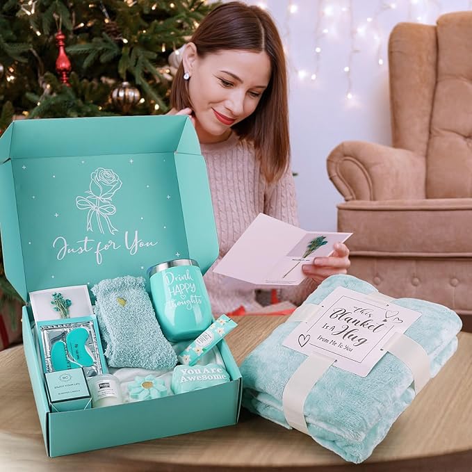 Birthday Gifts for Women Self Care Gift Set, Get Well Soon Gift Baskets for Women Care Package, Unique Relaxing Spa Valentines Day Gifts for Her Mom Friends Wife Girlfriend Sister
