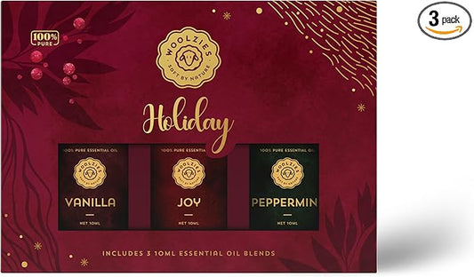 Holiday Essential Oil Set | Seasonal Essential Oils & Blends | Aromatherapy for Winter & Christmas | Perfect for Diffusers, Relaxation, and Holiday Gifts (3 Pack, Holiday Red)